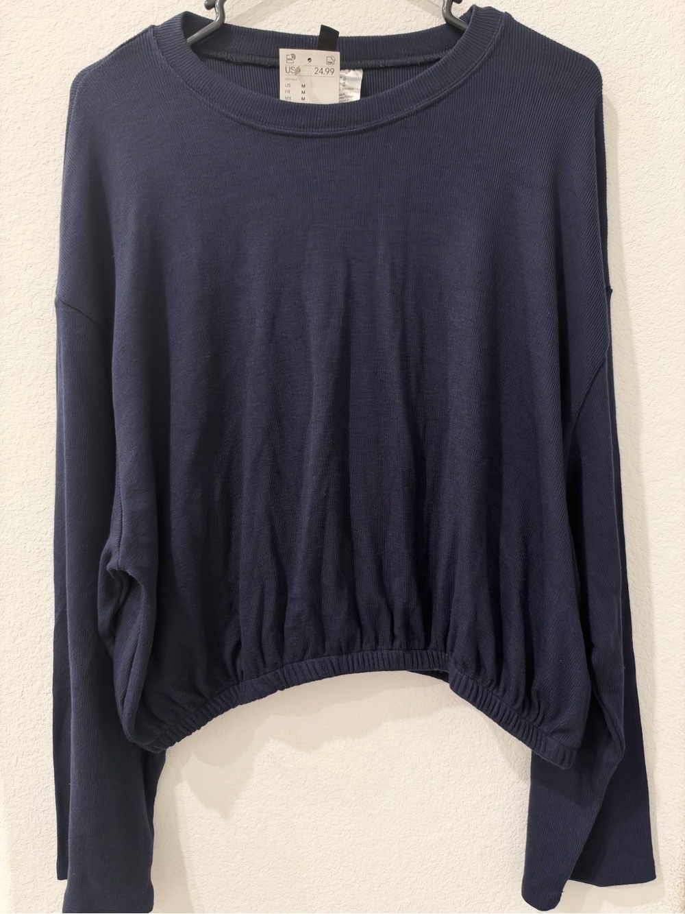 Relaxed Navy Crewneck Pullover Top - H&M